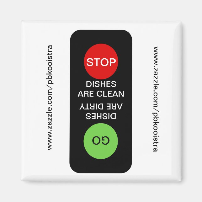 Stop Go Clean Dirty Lave-vaisselle Magnet (Devant)