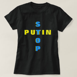 Stop Poutine Stop War T-shirt Ukraine drapeau ukra