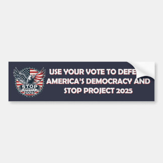 Stop Project 2025 Vote Blue Bumper Sticker