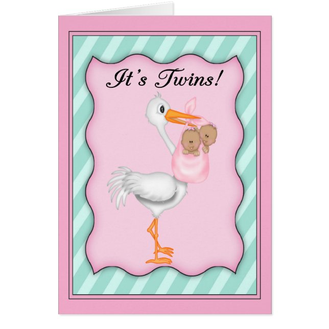 Stork avec des filles jumelles afro-américaines (Devant)