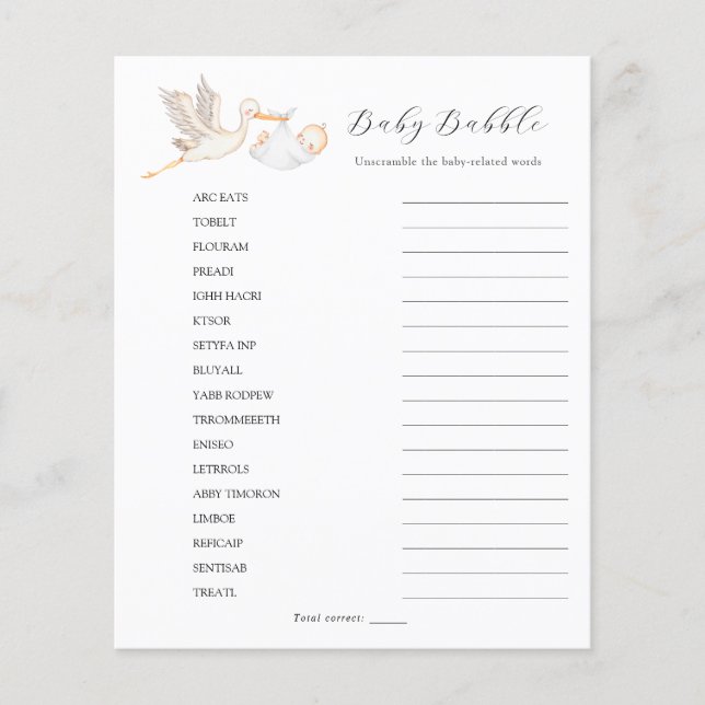 Stork Babble Mot Scramble (Devant)