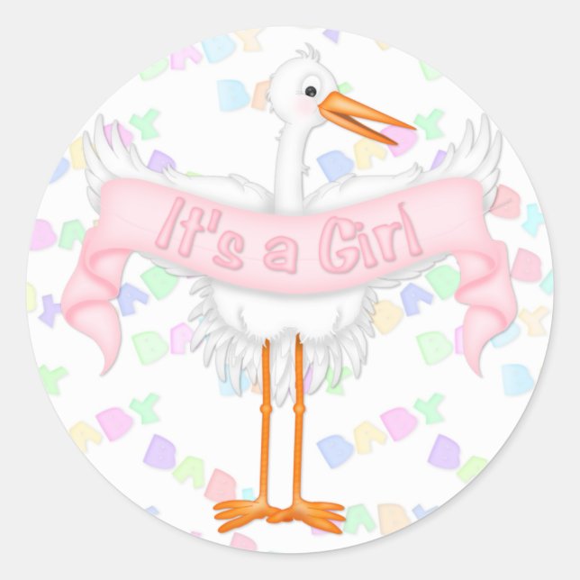 Stork C'est un Autocollant pour fille (Devant)