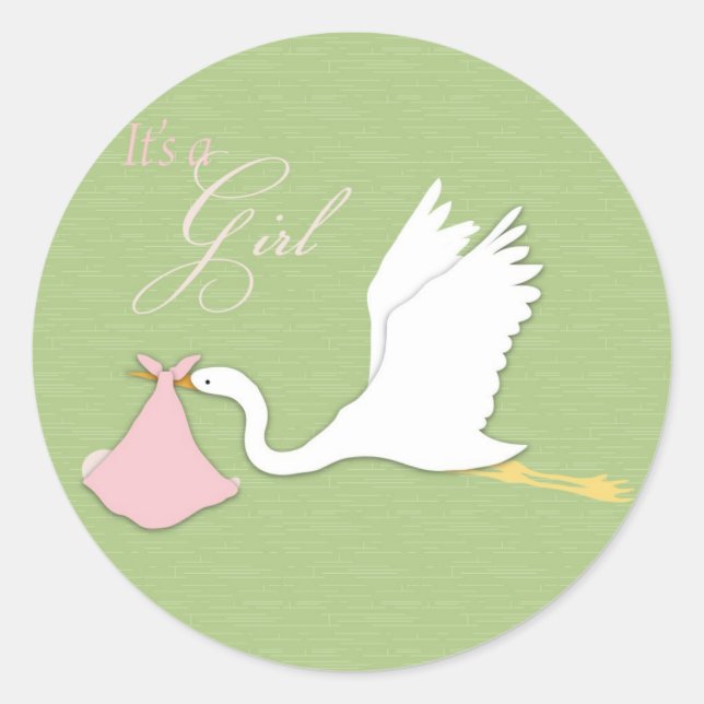 Stork livre un autocollant fille (Devant)