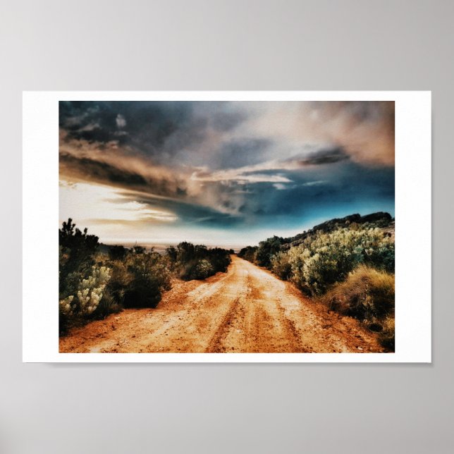 Stormy Clouds Road Paysage Afrique du Sud Poster (Devant)