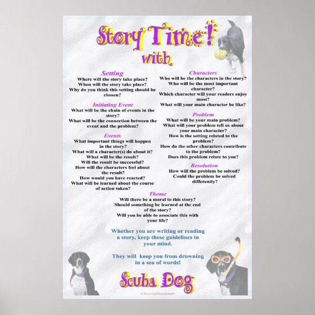 Story Time With Scuba Dog Poster (Devant)