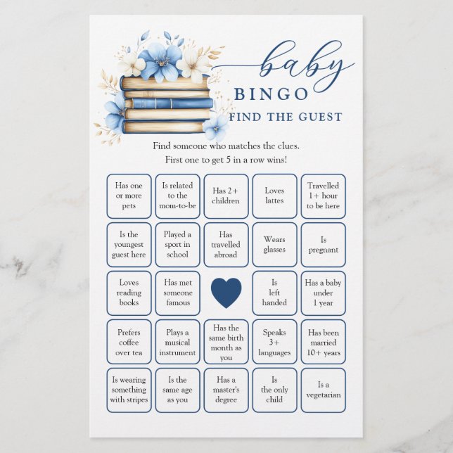 Storybook Baby Shower Find the Guest Bingo Game (Devant)