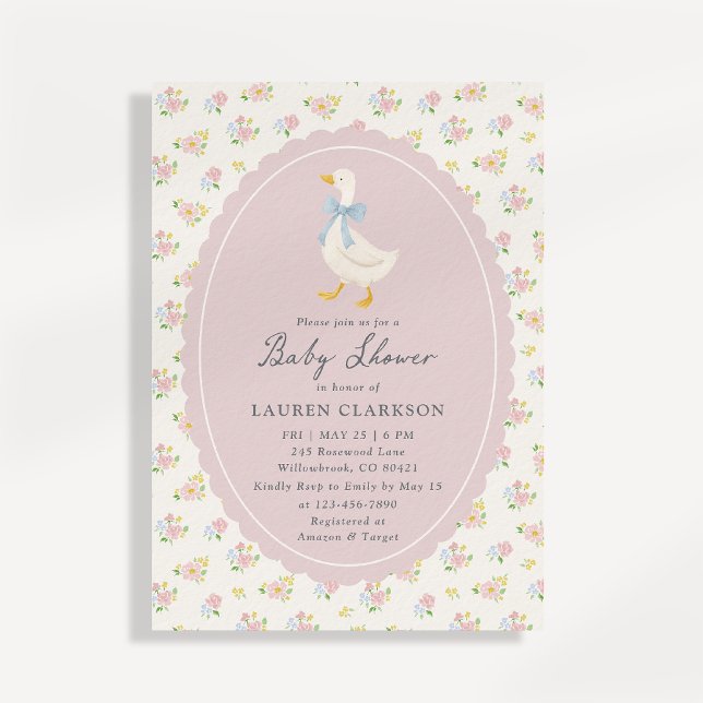 Storybook Garden Goose Baby Shower Invitation (Créateur téléchargé)