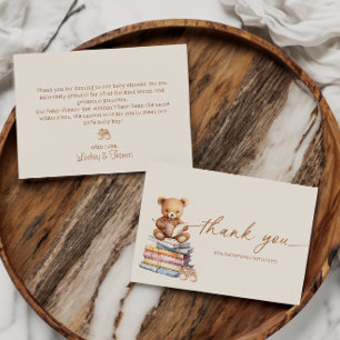 Storybook Teddy Bear Baby shower Carte de remercie