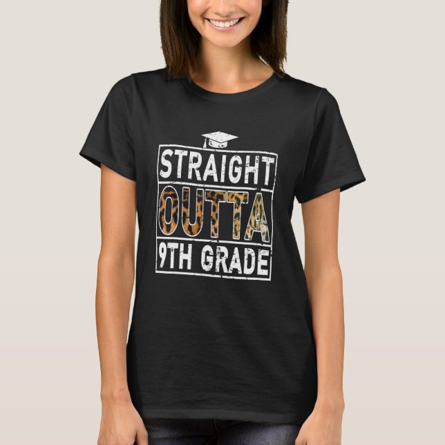 Straight Outta 9Th Grade T-shirt Leopard Lover Kid (Devant)