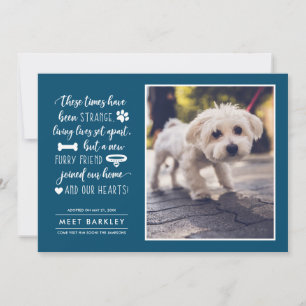 Strange Times New Pet Photo Faire-part  Bleu