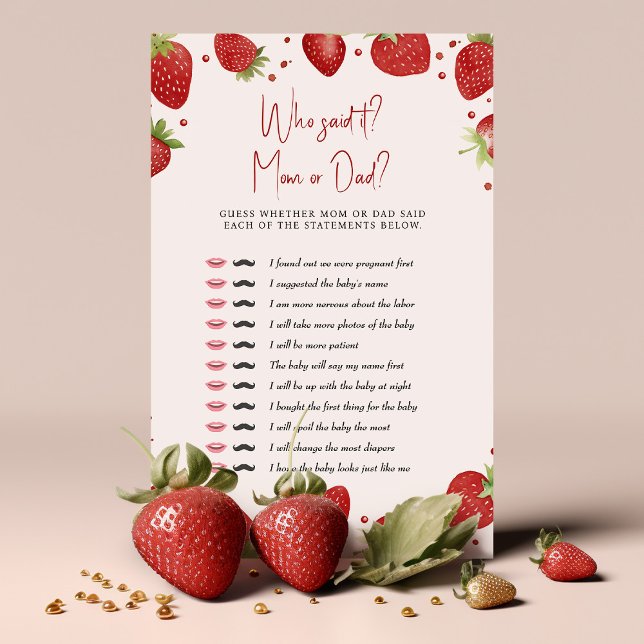 Strawberries Jeu Qui L'A Dit? Maman ou papa ? (Créateur téléchargé)