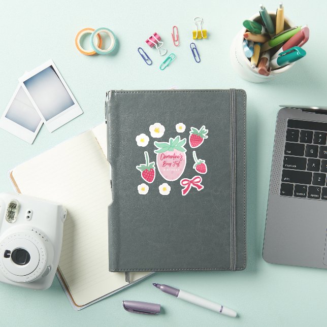Strawberry Berry First Birthday Stickers (Couverture iPad)