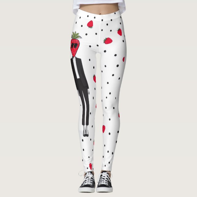 Strawberry Chic – Des leggings de mode excentrique (Devant)