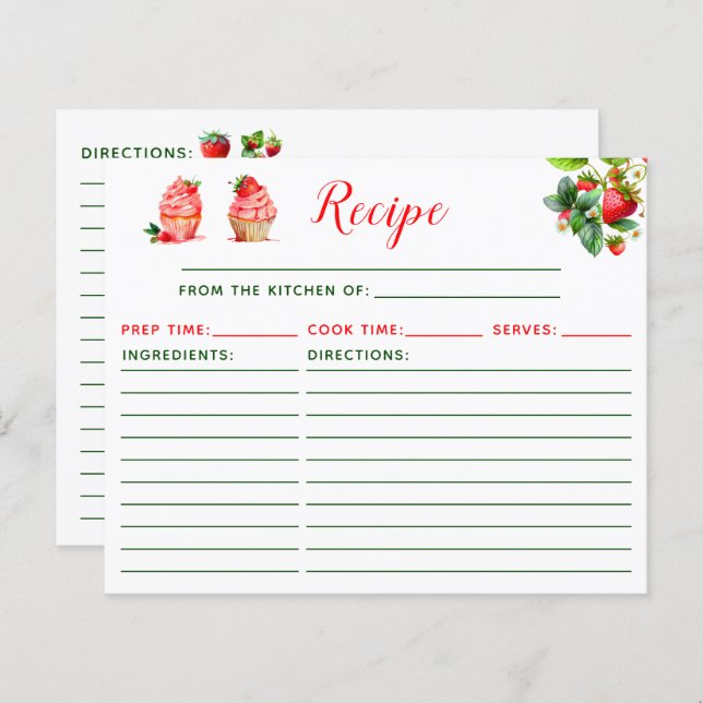 Strawberry Cupcake Recipe (Devant / Derrière)