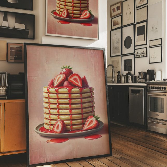 Strawberry Pancake Wall Art Print Aesthetic Poster (Créateur téléchargé)