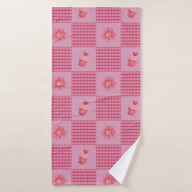 Strawberry Sweetheart Patchwork (Serviette de bain)