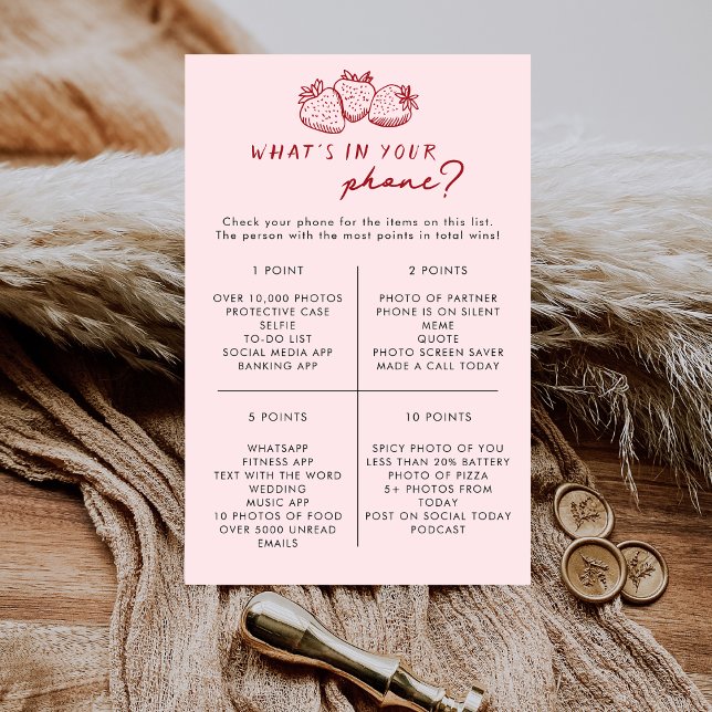 Strawberry What's In Your Phone Bridal Shower Game (Créateur téléchargé)