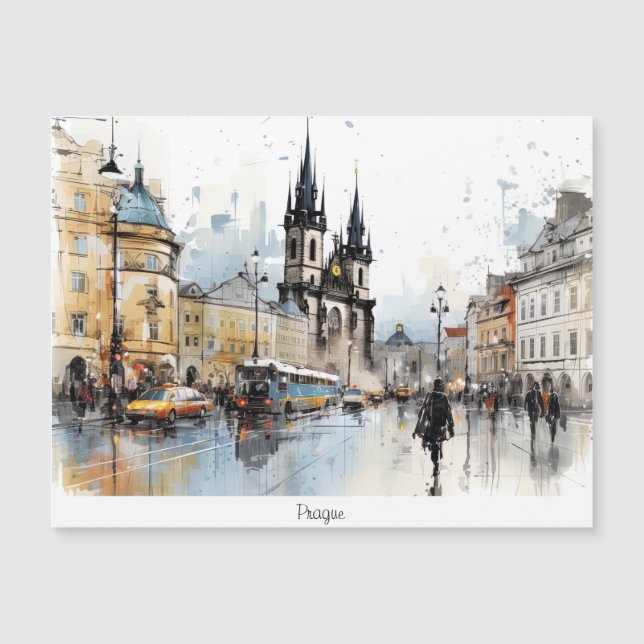 Street aquarelle Prague (Devant)