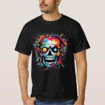 Street Art Skull : Graffiti T-shirt coloré Art