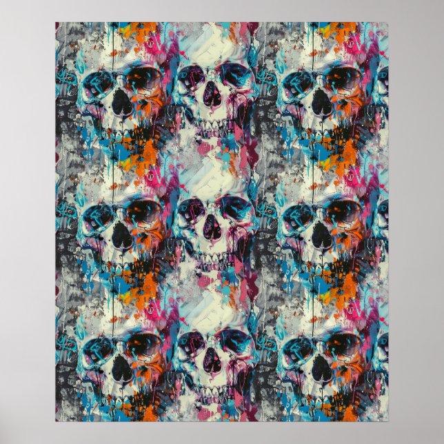Street Art Skull Poster Design A32 (Devant)