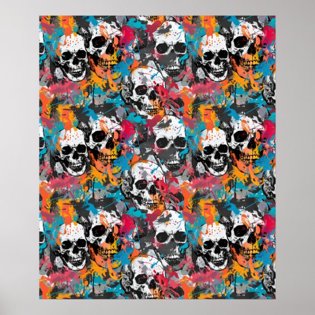 Street Art Skull Poster Design A38 (Devant)