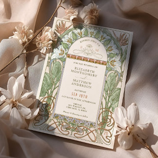 Strelitzia Invitations de mariage Art Nouveau Much