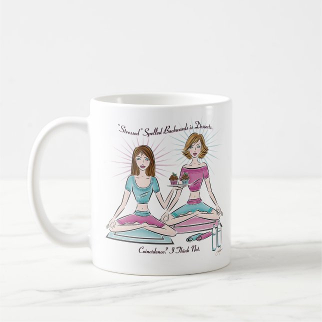 Stress épelé vers l'arrière est Desserts café Mug (Gauche)