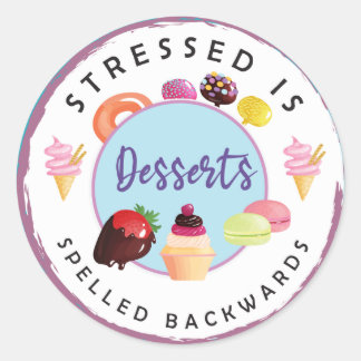 Stress est dessert épelé à l'envers autocollant