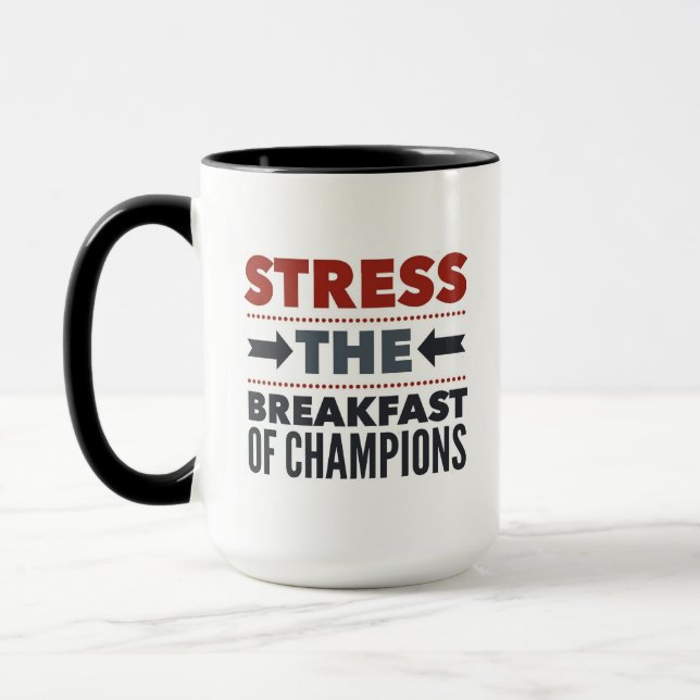 Stress, petit-déjeuner champions drôle tasse de ca (Gauche)