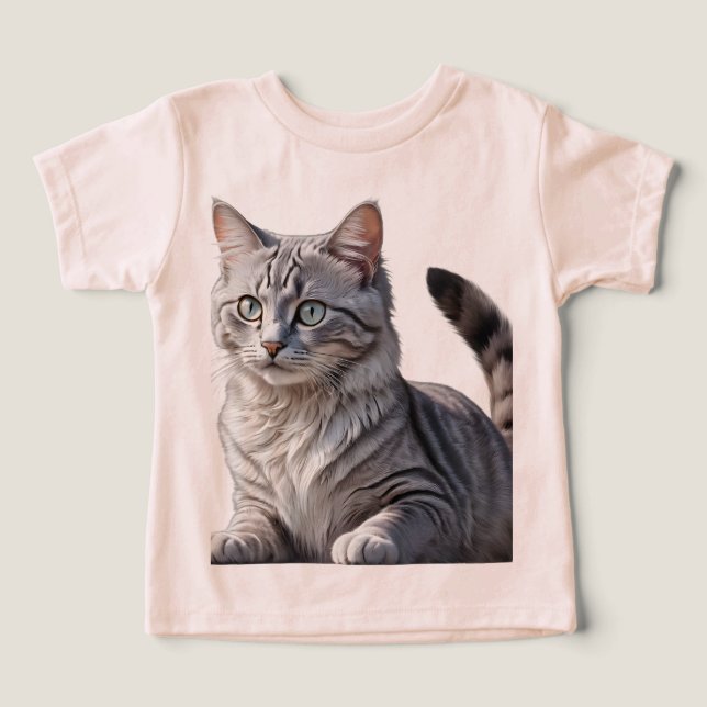 Striking Gray Tabby Cat with Green Eyes (Design Recto)