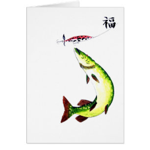 Striking Pike fisherman