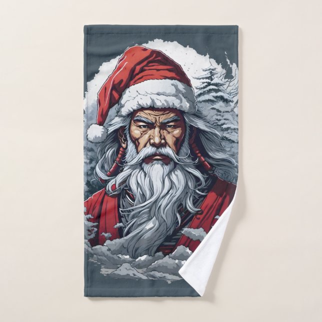 Striking Samurai Santa Claus (Serviette à main)