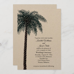 String Lights Palm Tree Wedding Invitation sur Kra