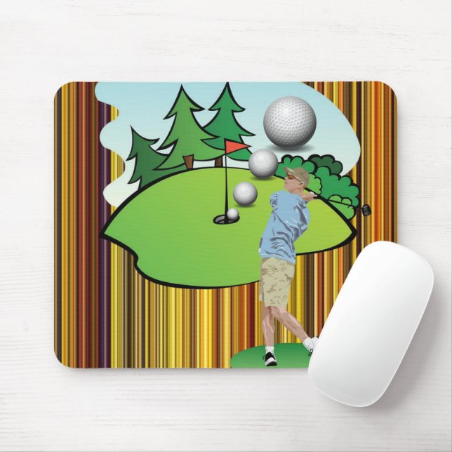 Stripe De Golf Pad Souris ! Tapis de souris (Avec souris)