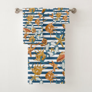 Stripe Marine Motif Ancre Ligne de vie Coques de m