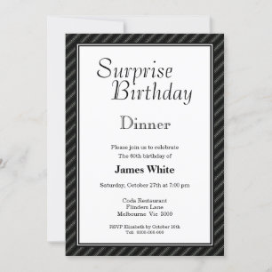 Striped Surprise 60e anniversaire Dîner Invitation