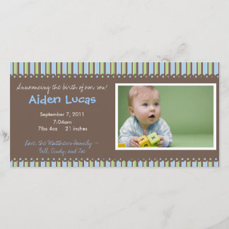 Stripes Baby Boy Faire-part de naissance