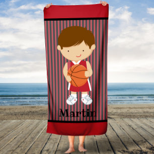 Stripes Basketball Garçons Enfants Serviette perso