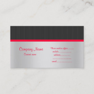 STRIPES CARTE DE VISITE NOIR/ROUGE/ARGENT