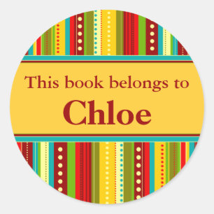 Stripes d'automne Étiquette de livres