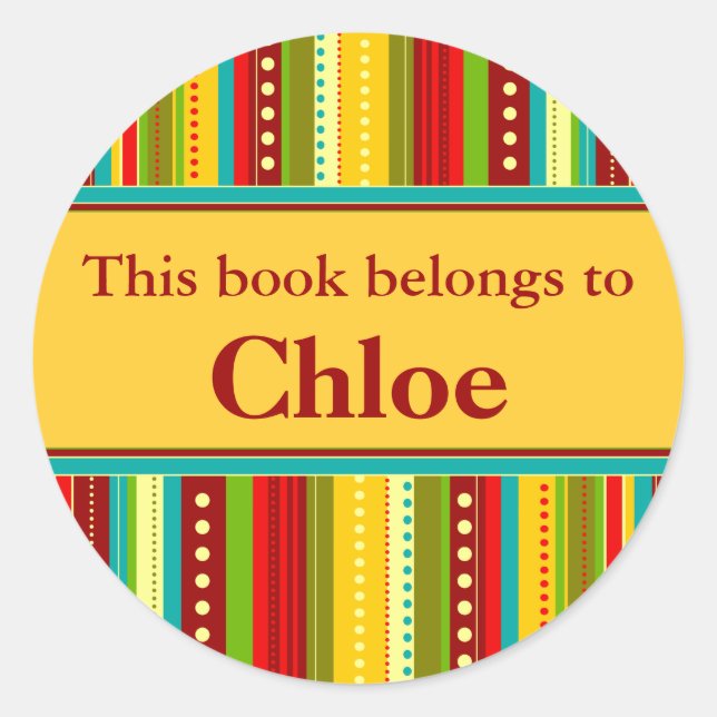 Stripes d'automne Étiquette de livres (Devant)