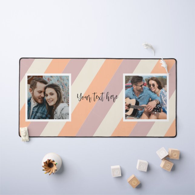 Stripes De Pêche Moderne Deux Photo Desk Mat (Tableau pour enfants)