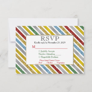 Stripes de vacances RSVP Mariage réponse choix de