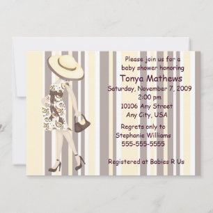 Stripes Et Invitation Au Baby shower De Paisley (C