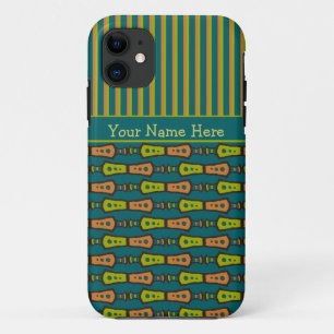 Stripes et Motif tribal sur iPhone 5 Coque Turquoi