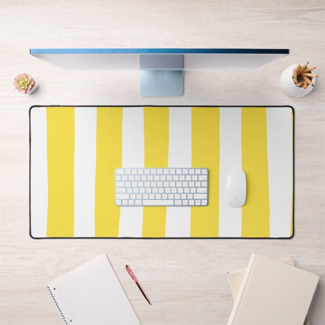 Stripes inégales - Citron jaune et blanc (Bureau 1)