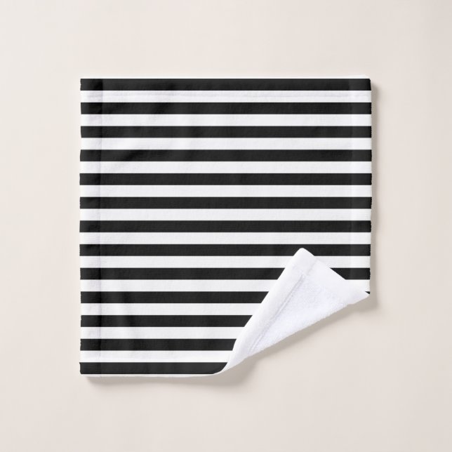 Stripes intemporelles noir et blanc (Gant de toilette)