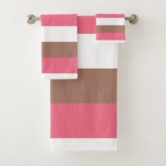 Stripes Mocha Brown rose blanc