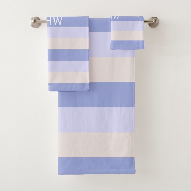 Stripes Motif Custom Monogram ensemble de serviett (En situation)