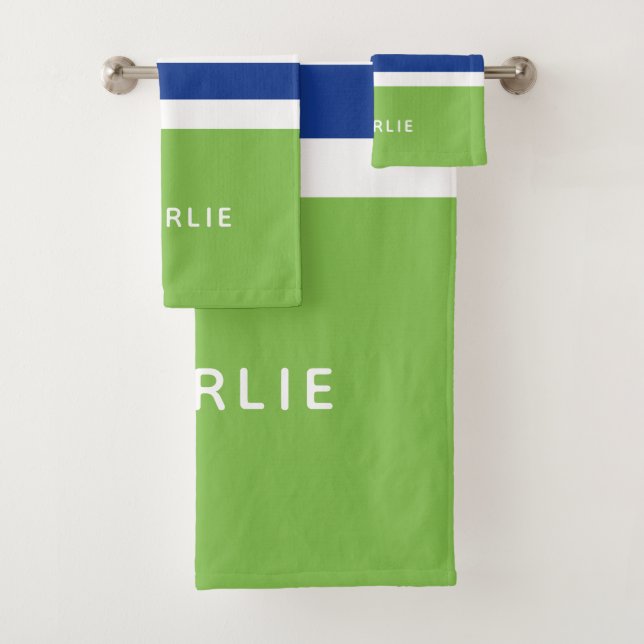 Stripes Motif Custom Monogram ensemble de serviett (En situation)